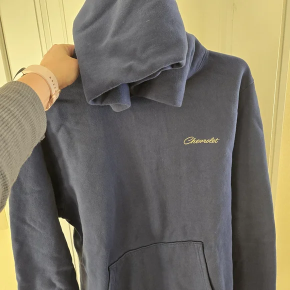 Chevrolet Classic Hoodie, Navy Blue, Size M - Picture 4 of 6